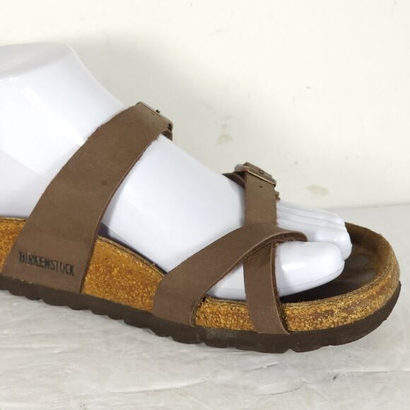Birkenstock Women's Mayari US5 EU36 Birkibuc Mocha Brown Strappy Slide sandals - Picture 15 of 16